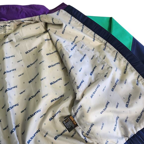 Tourney Womens Vintage Retro Gore Tex Waterproof Jacket Size Medium Golf Track - Picture 7 of 12